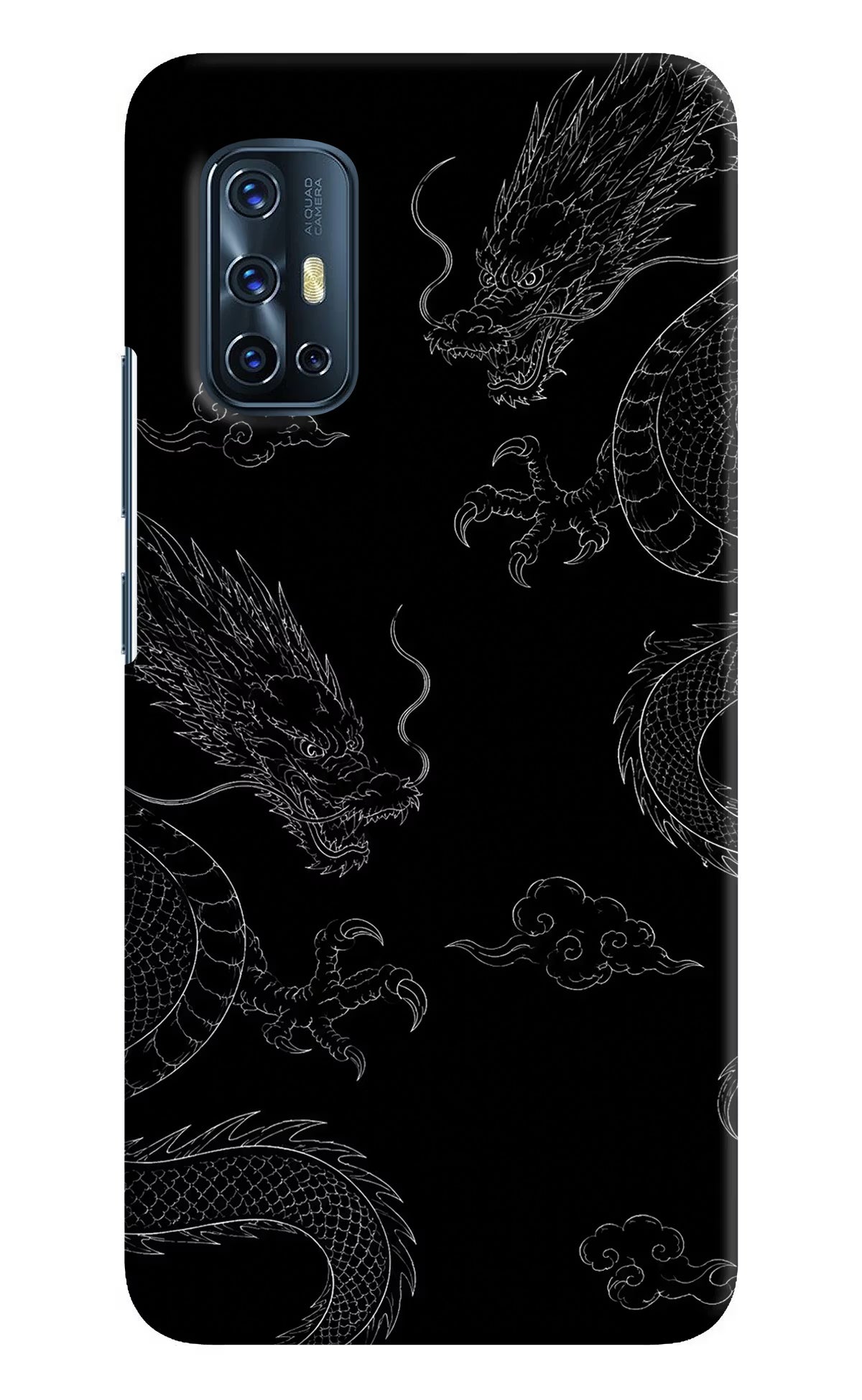 Twin Dragons Vivo V17 Hard Case Back Cover by Casekaro