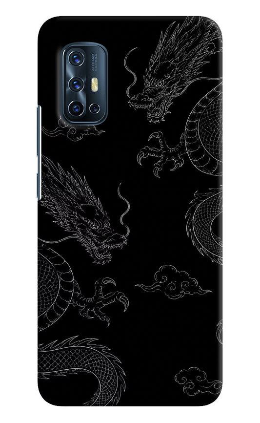 Twin Dragons Vivo V17 Hard Case Back Cover by Casekaro