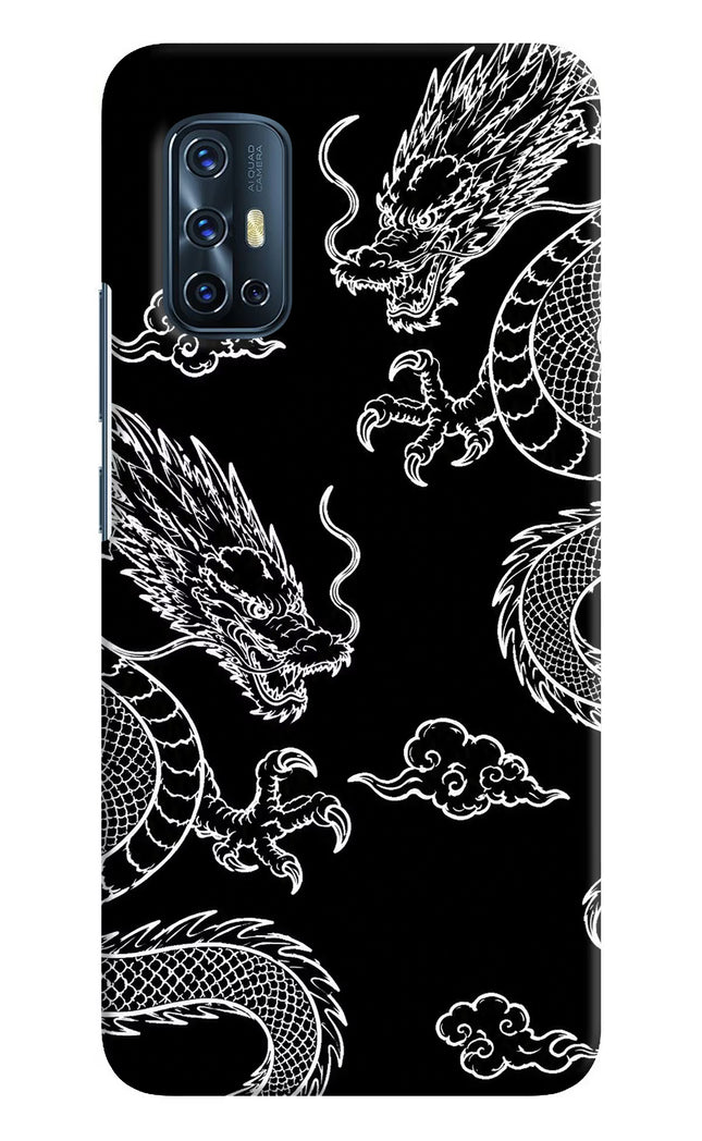 Twin Dragons Vivo V17 Hard Case Back Cover by Casekaro