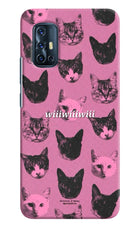 Pink Cats Vivo V17 Hard Case Back Cover by Casekaro