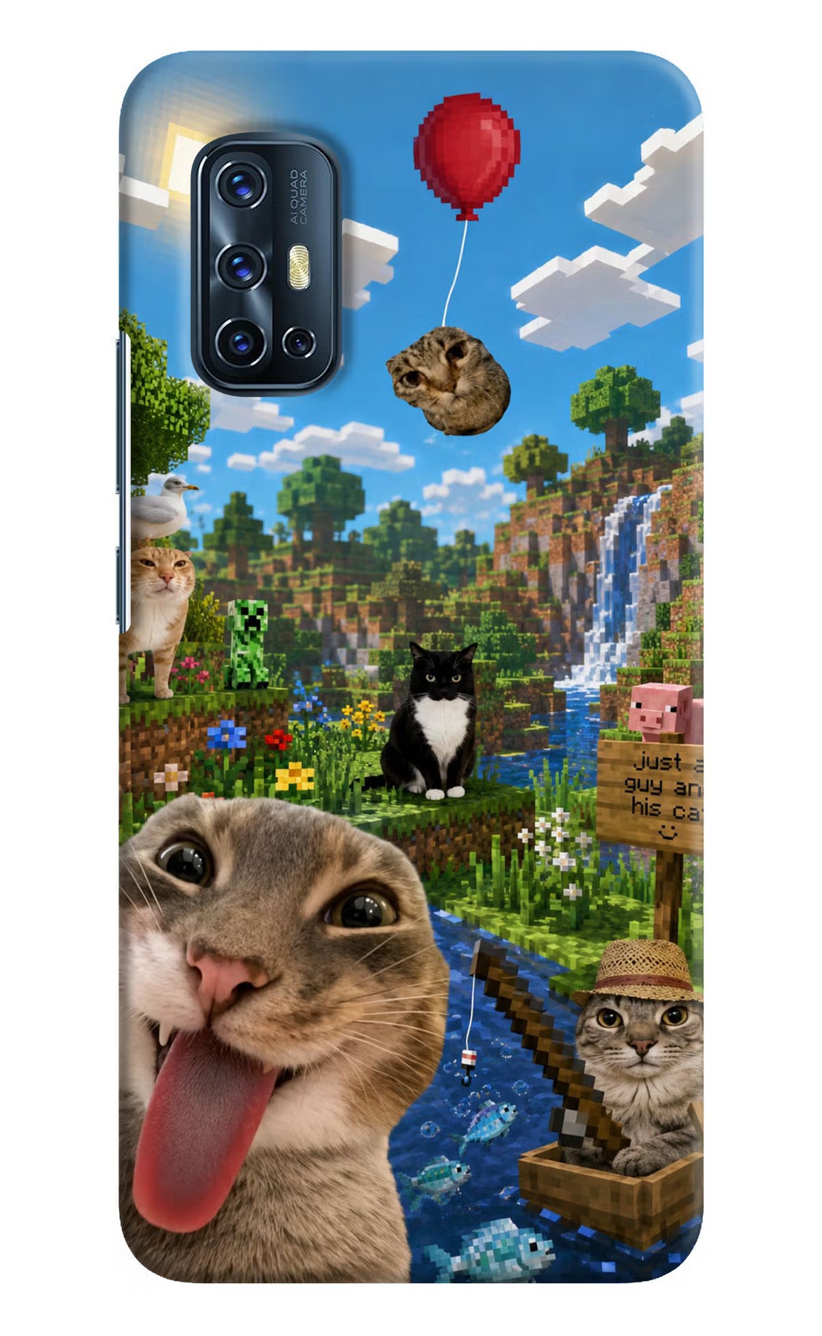 Minecraft Cat Chaos Vivo V17 Back Cover