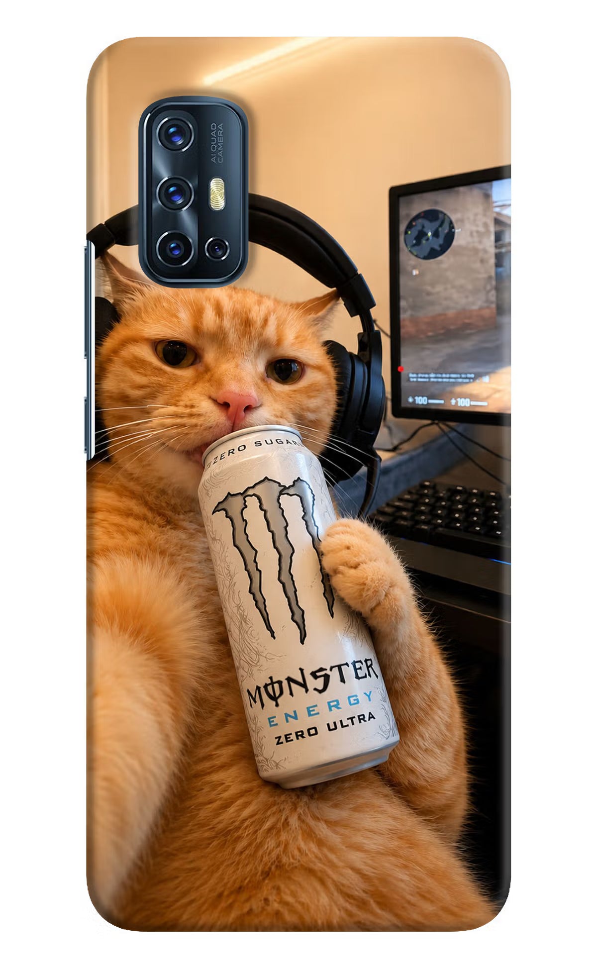 Gamer Cat Energy Vivo V17 Back Cover