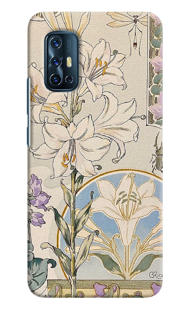 White Lily Vivo V17 Hard Case Back Cover by Casekaro