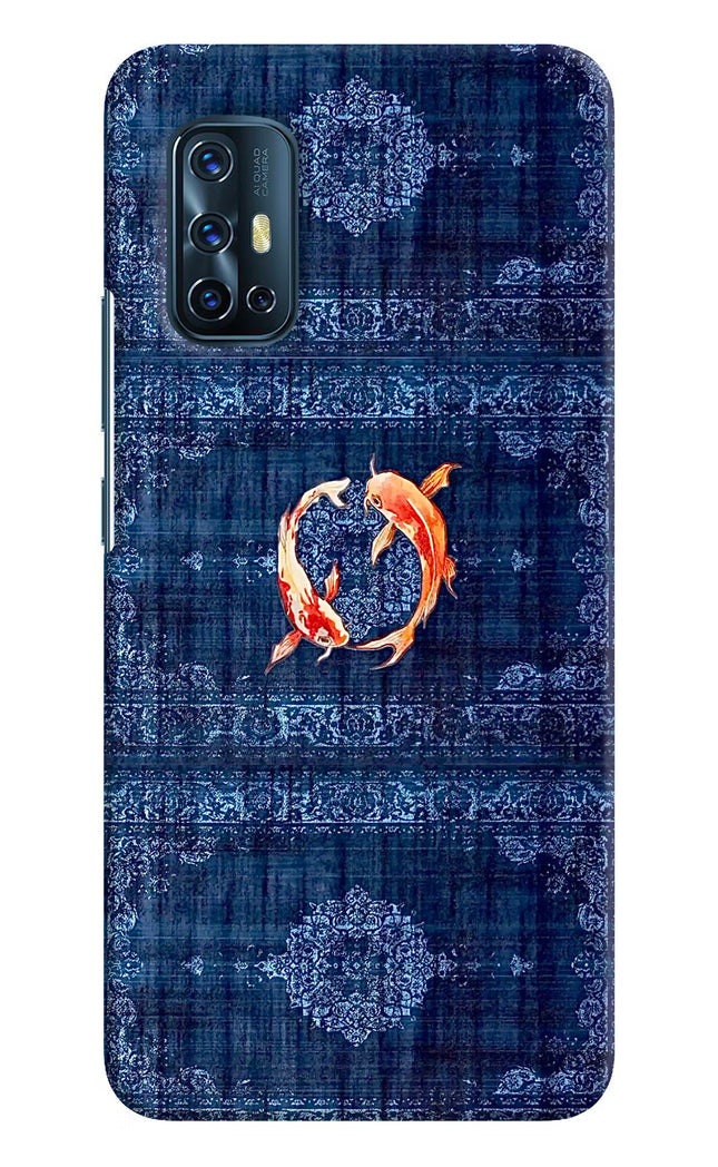 Koi Blue Vivo V17 Hard Case Back Cover by Casekaro
