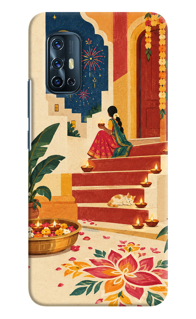 Diwali Rangoli Vivo V17 Hard Case Back Cover by Casekaro
