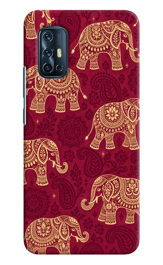 Maroon Elephant Vivo V17 Hard Case Back Cover by Casekaro