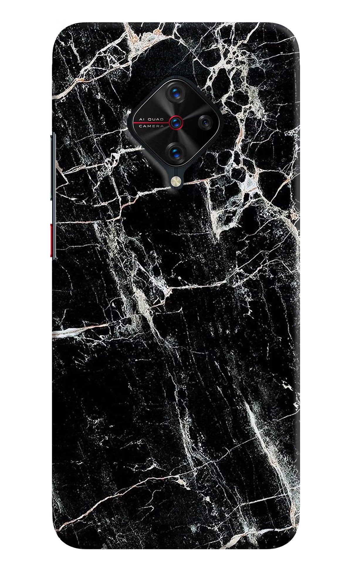 Black Marble Texture Vivo S1 Pro Hard Case Back Cover by Casekaro