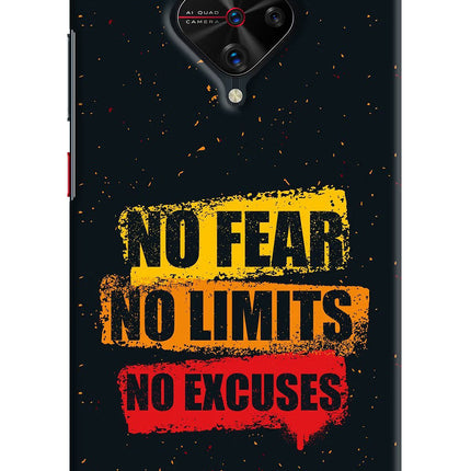 No Fear No Limits No Excuse Vivo S1 Pro Hard Case Back Cover by Casekaro