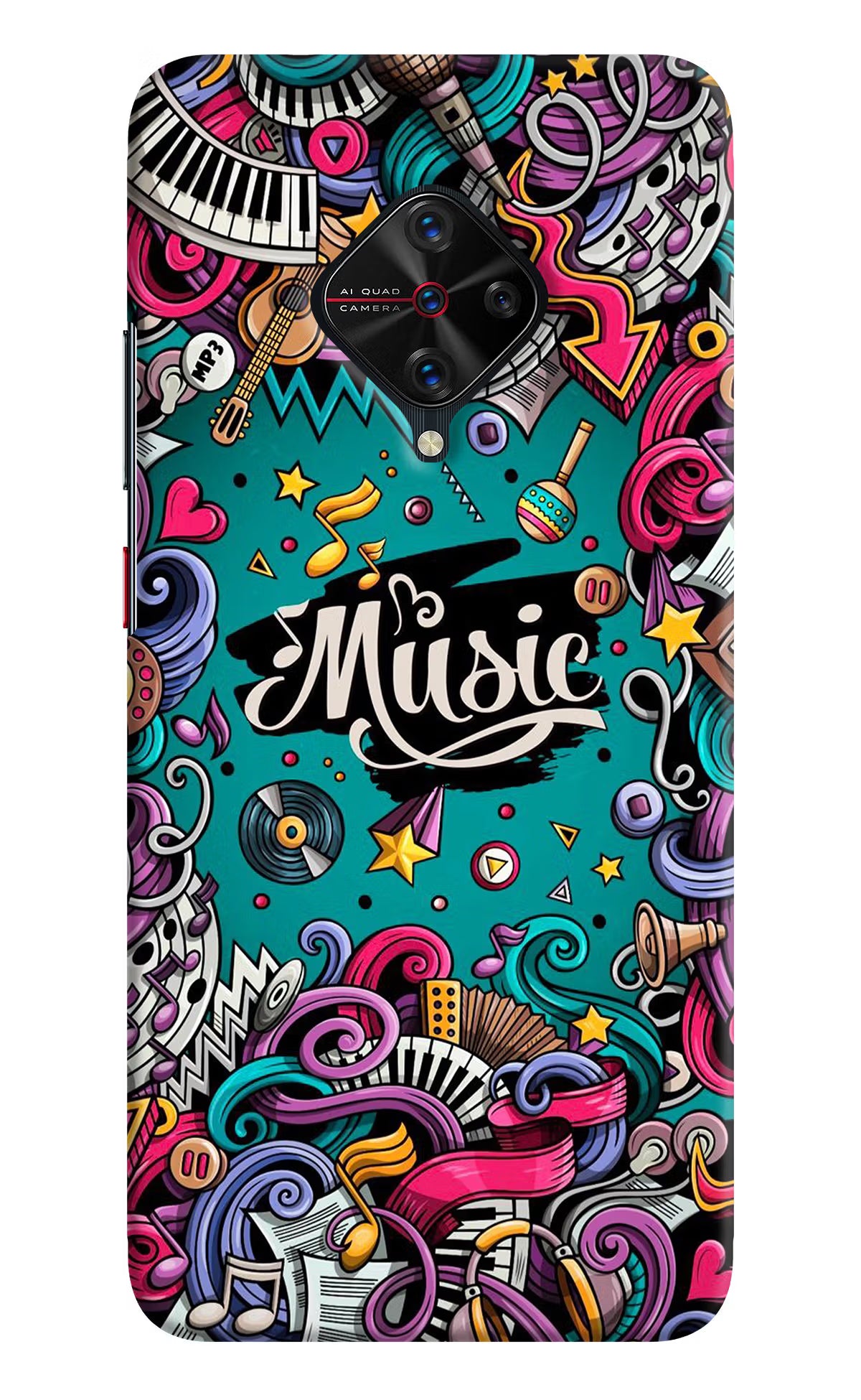 Music Graffiti Vivo S1 Pro Hard Case Back Cover by Casekaro