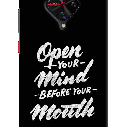 Open Your Mind Before Your Mouth Vivo S1 Pro Hard Case Back Cover by Casekaro