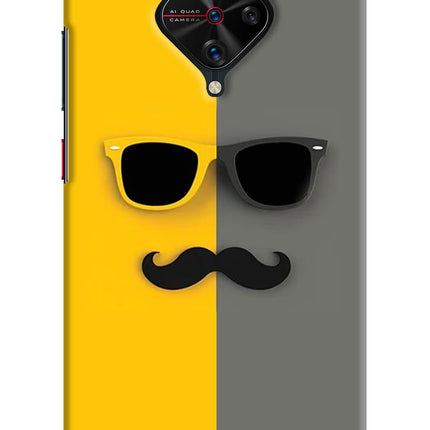 Sunglasses with Mustache Vivo S1 Pro Hard Case Back Cover by Casekaro
