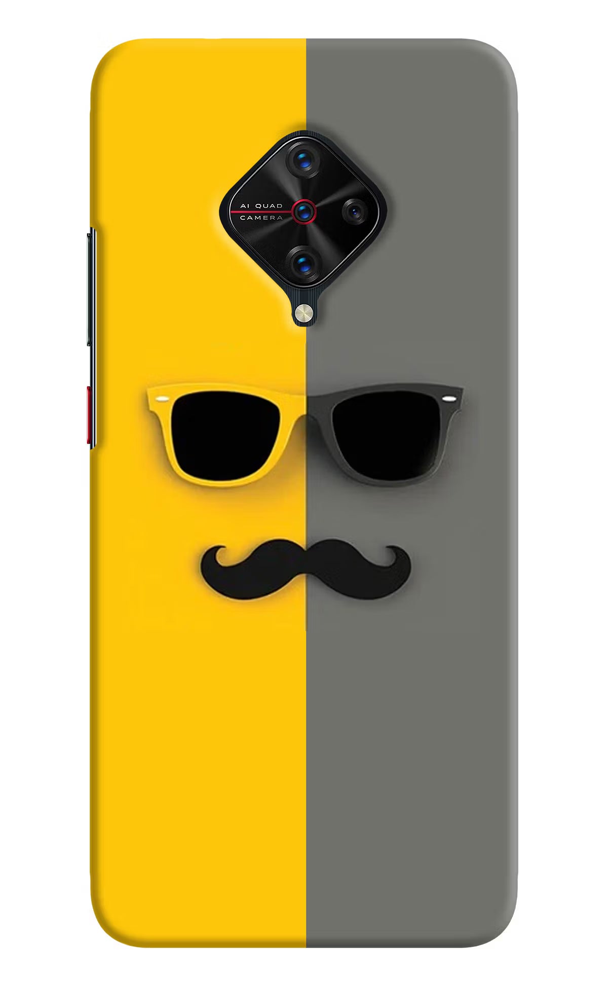 Sunglasses with Mustache Vivo S1 Pro Hard Case Back Cover by Casekaro