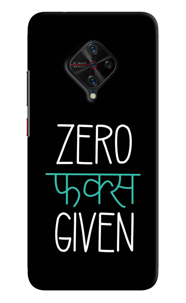 Zero Fucks Given Vivo S1 Pro Hard Case Back Cover by Casekaro
