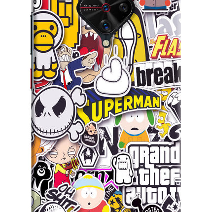 Sticker Bomb Vivo S1 Pro Hard Case Back Cover by Casekaro