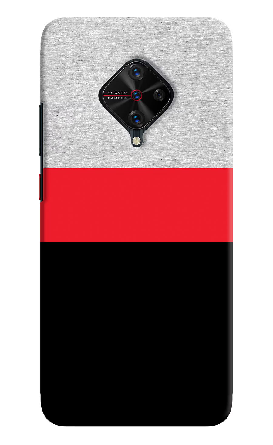 Tri Color Pattern Vivo S1 Pro Back Cover, Hard case