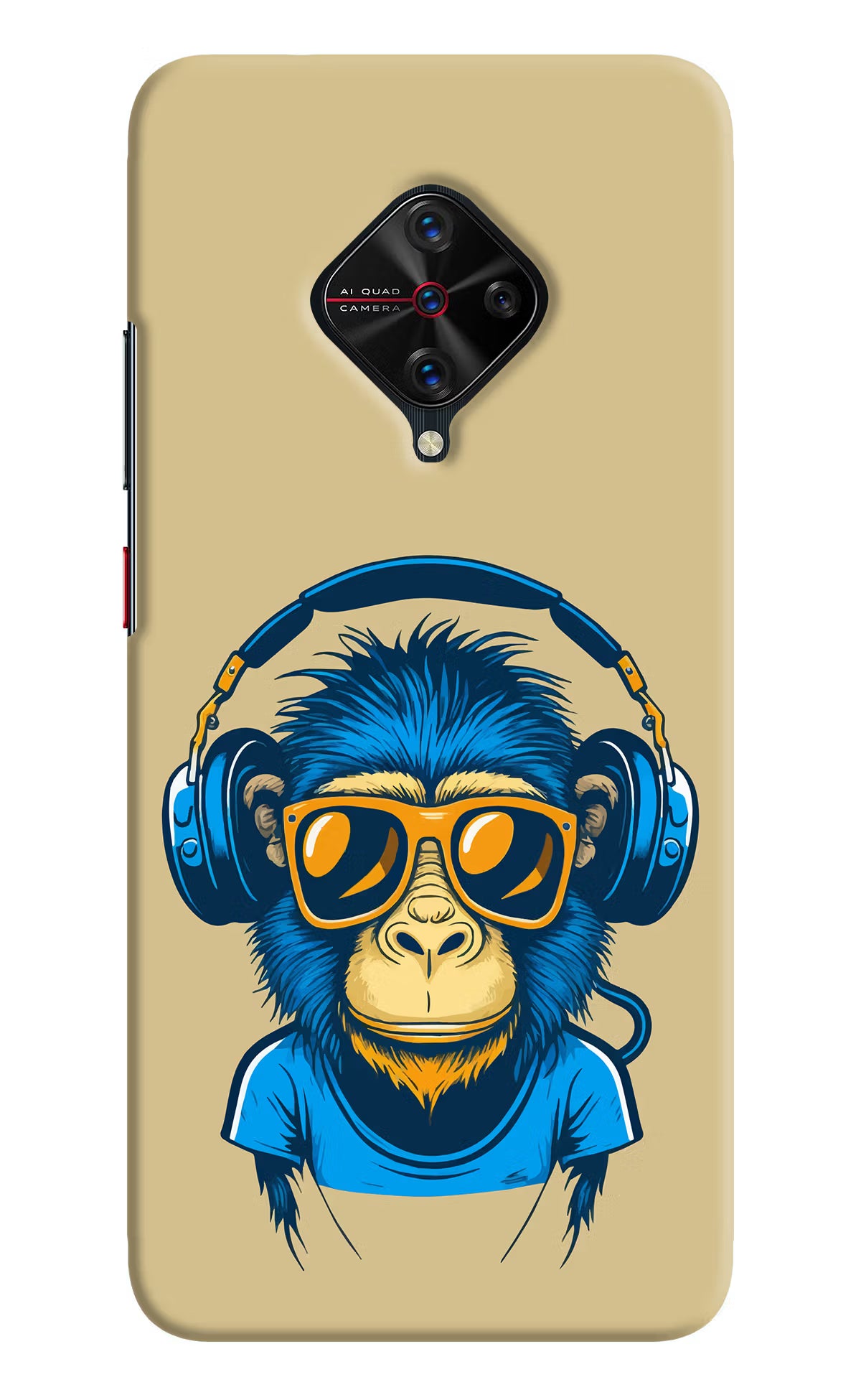 Monkey Headphone Vivo S1 Pro Hard Case Back Cover by Casekaro