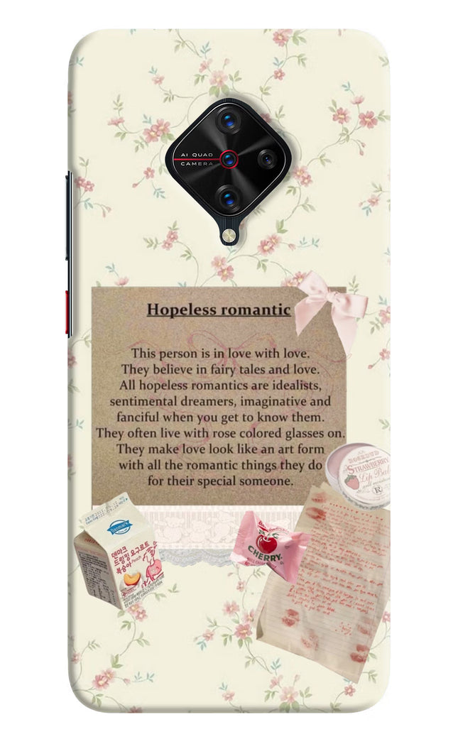 Hopeless Romantic Vivo S1 Pro Hard Case Back Cover by Casekaro