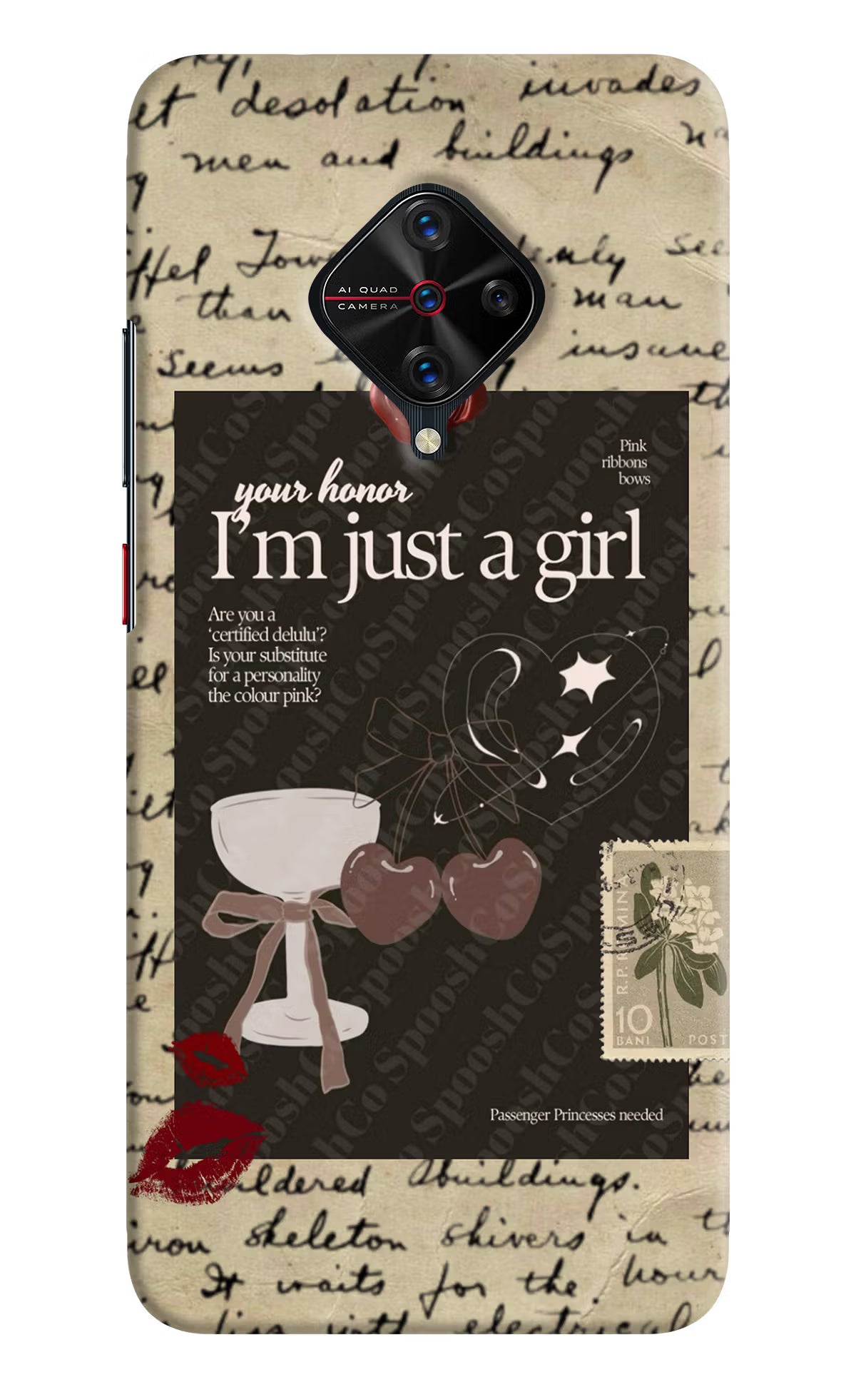 I am just a girl Vivo S1 Pro Hard Case Back Cover by Casekaro