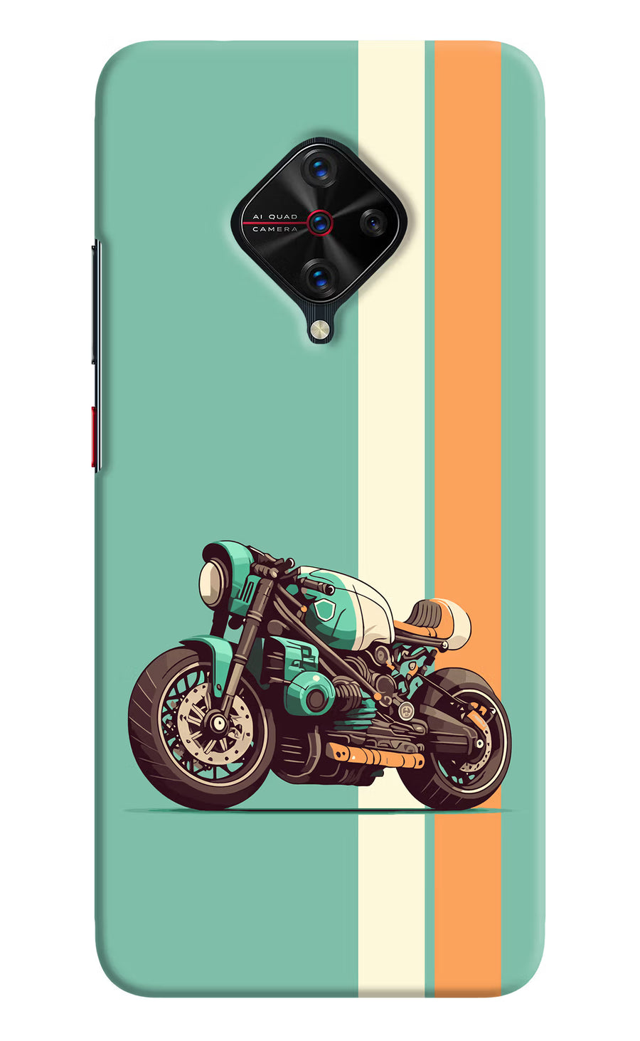 Striped Moto Drift Vivo S1 Pro Back Cover, Hard case