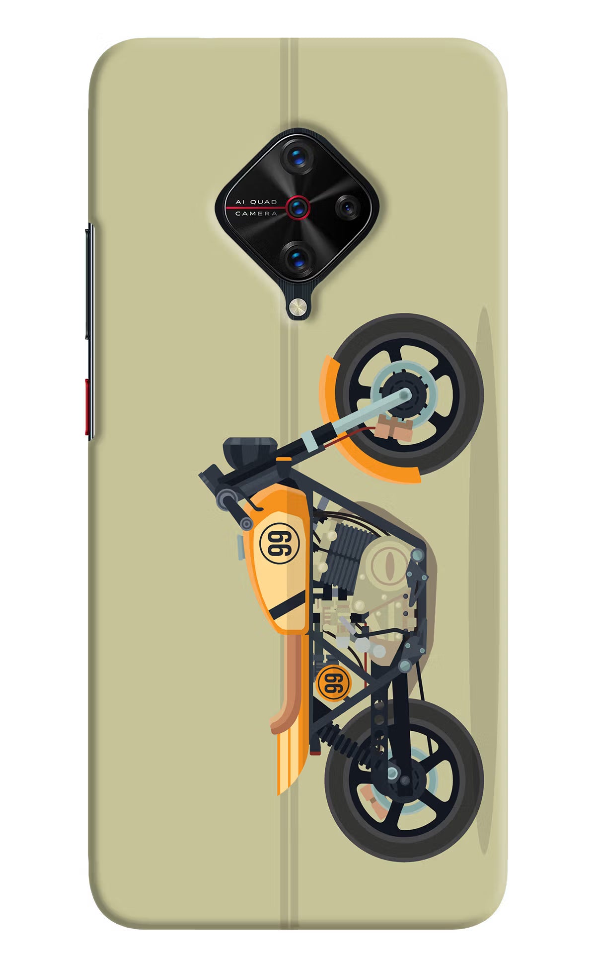Vertical Speedster Vivo S1 Pro Hard Case Back Cover by Casekaro