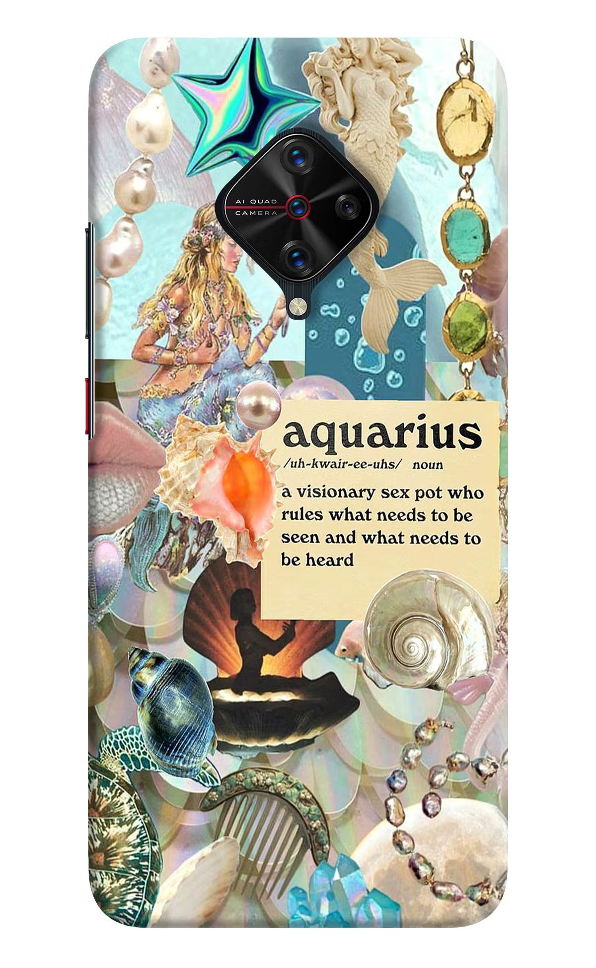 Aquarius Zodiac Vivo S1 Pro Hard Case Back Cover by Casekaro