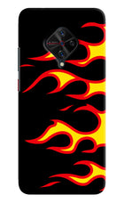Side Sweep Flames Vivo S1 Pro Hard Case Back Cover by Casekaro