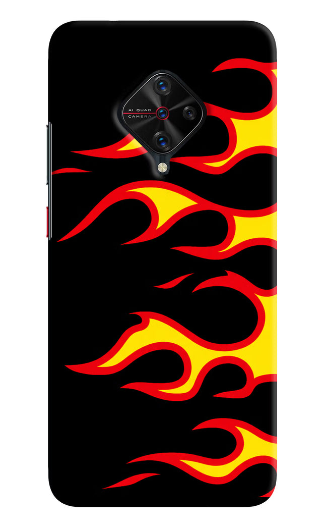 Side Sweep Flames Vivo S1 Pro Hard Case Back Cover by Casekaro