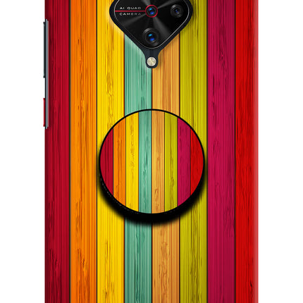 Multicolor Wooden Vivo S1 Pro Pop Case by Casekaro