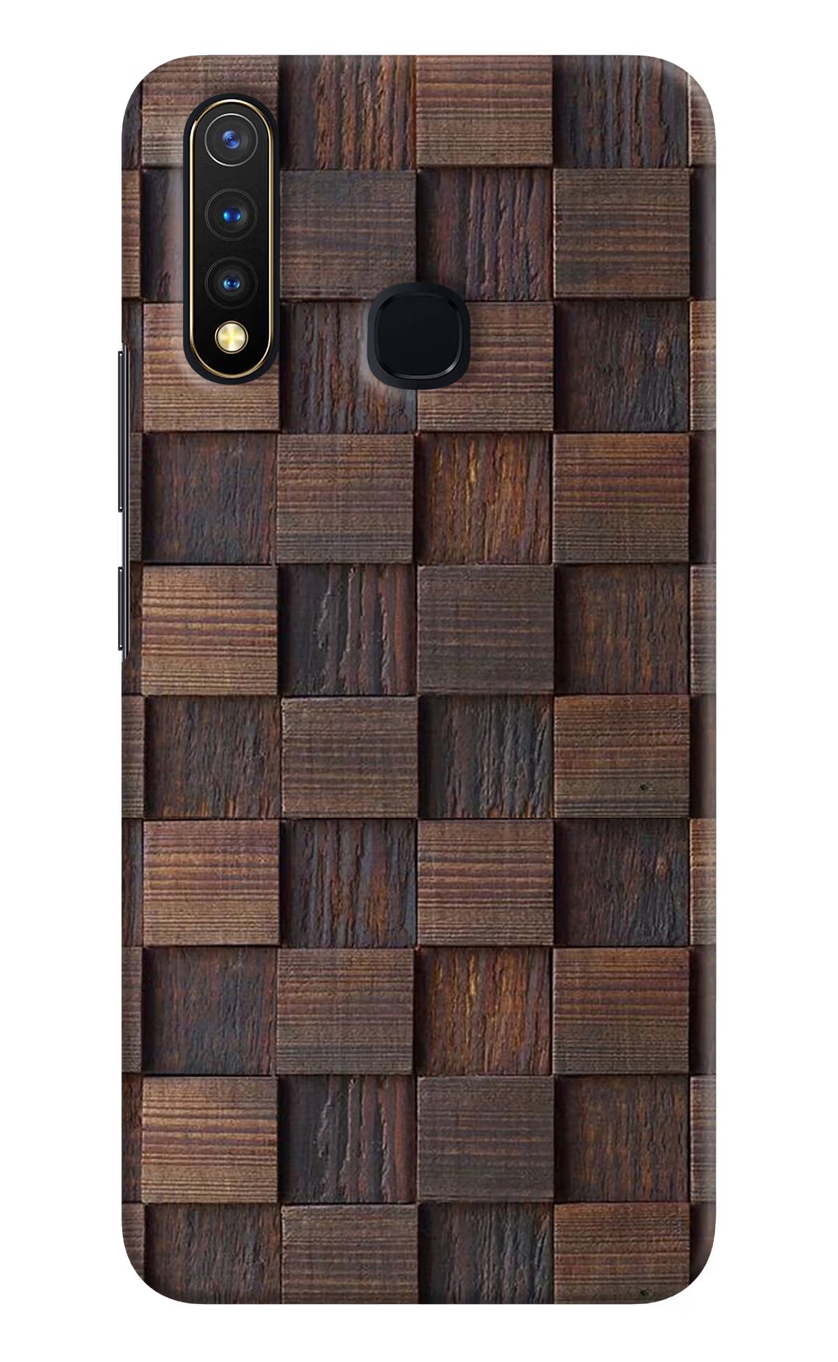 Wooden Cube Design Vivo Y19/U20 Hard Case Back Cover by Casekaro