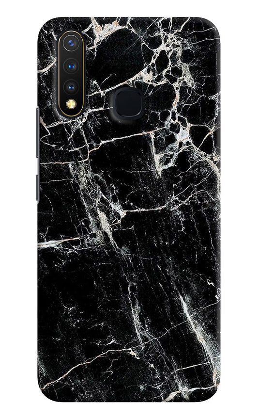 Black Marble Texture Vivo Y19/U20 Hard Case Back Cover by Casekaro