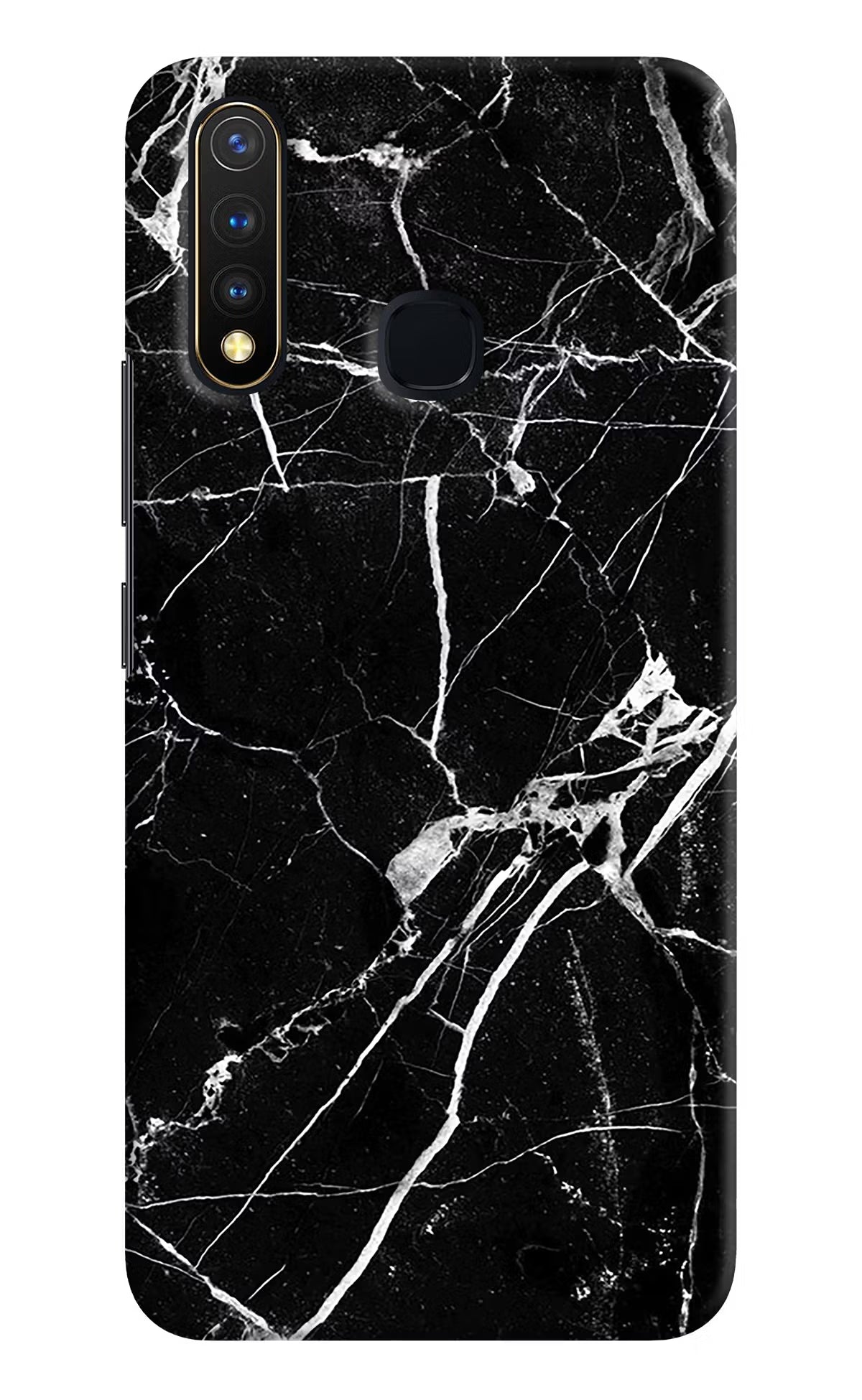 Black Marble Pattern Vivo Y19/U20 Hard Case Back Cover by Casekaro