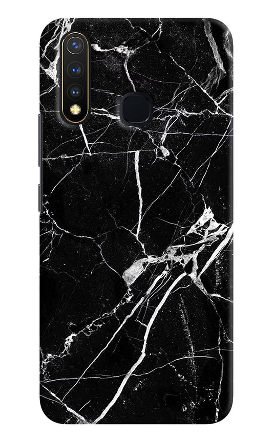 Black Marble Pattern Vivo Y19/U20 Hard Case Back Cover by Casekaro