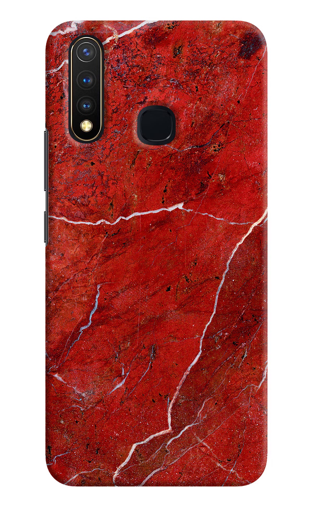 Red Marble Design Vivo Y19/U20 Hard Case Back Cover by Casekaro