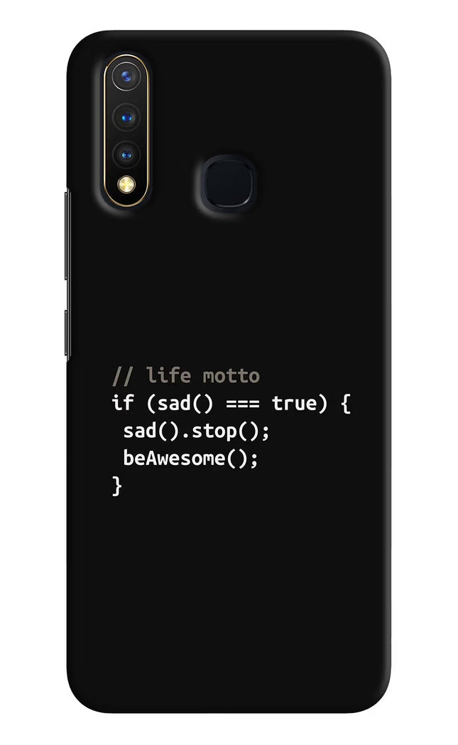 Life Motto Code Vivo Y19/U20 Hard Case Back Cover by Casekaro