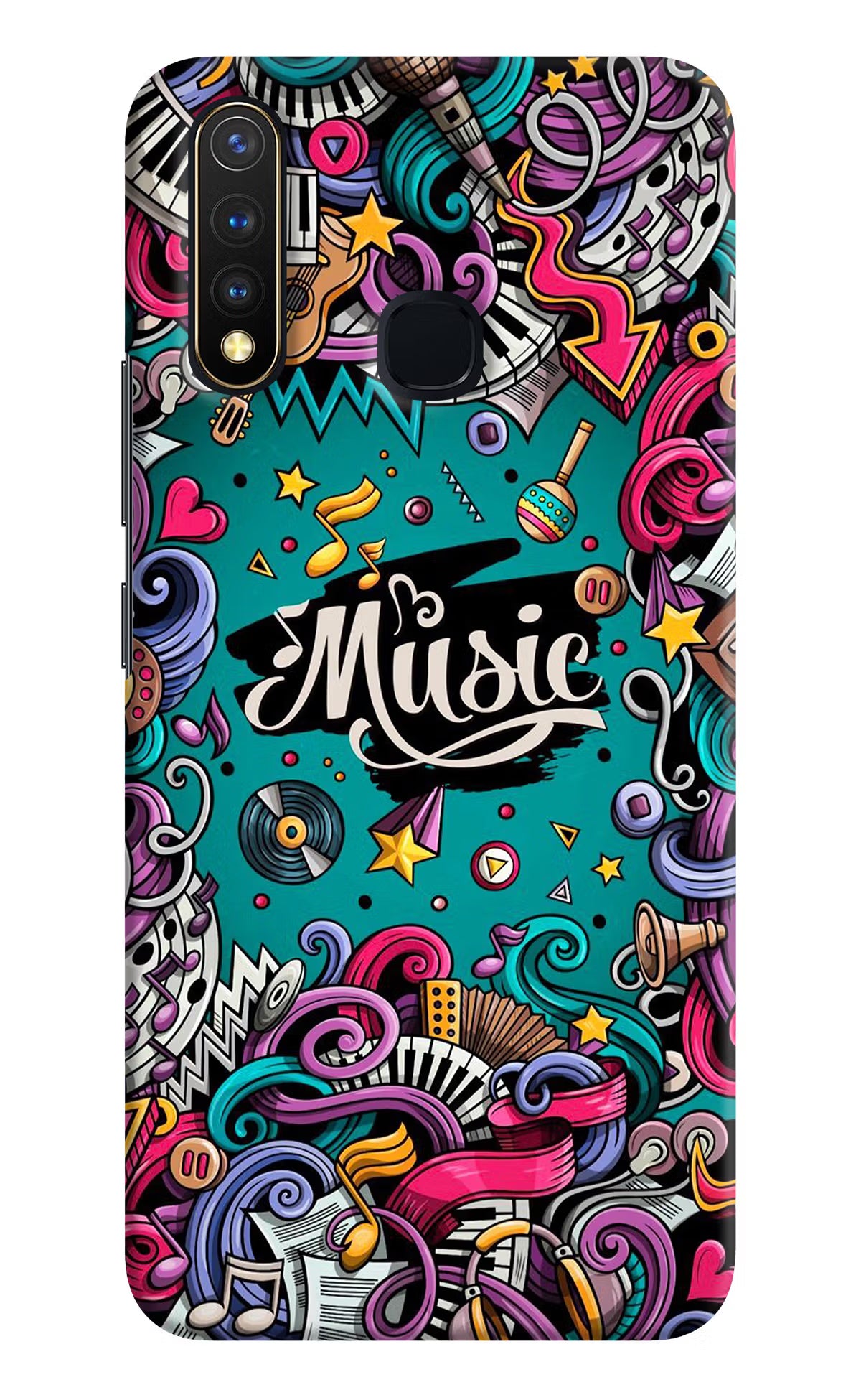 Music Graffiti Vivo Y19/U20 Hard Case Back Cover by Casekaro