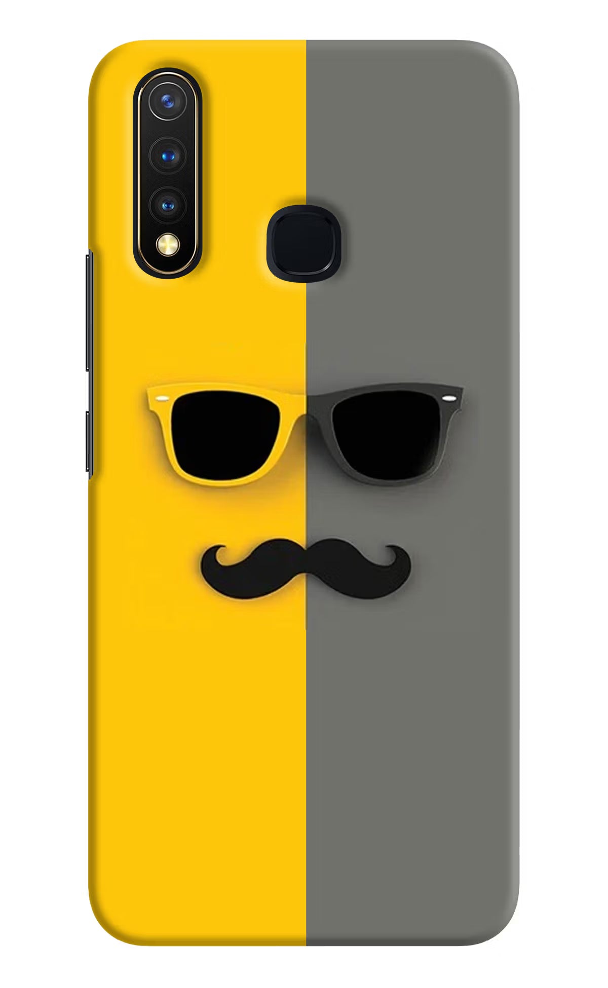 Sunglasses with Mustache Vivo Y19/U20 Hard Case Back Cover by Casekaro