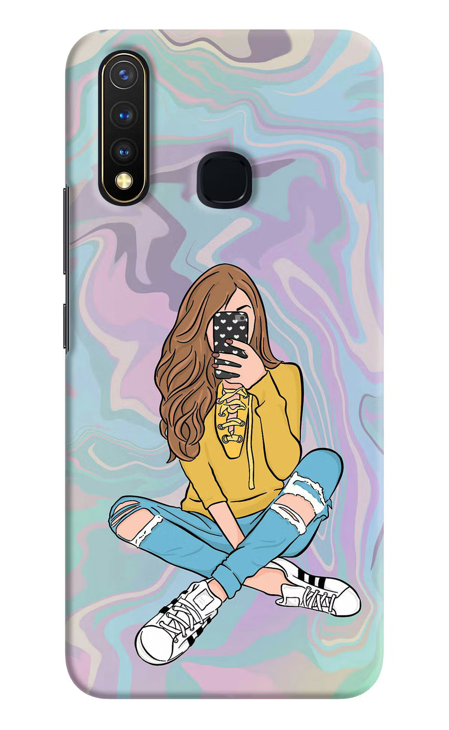 Selfie Girl Vivo Y19/U20 Back Cover, Hard case