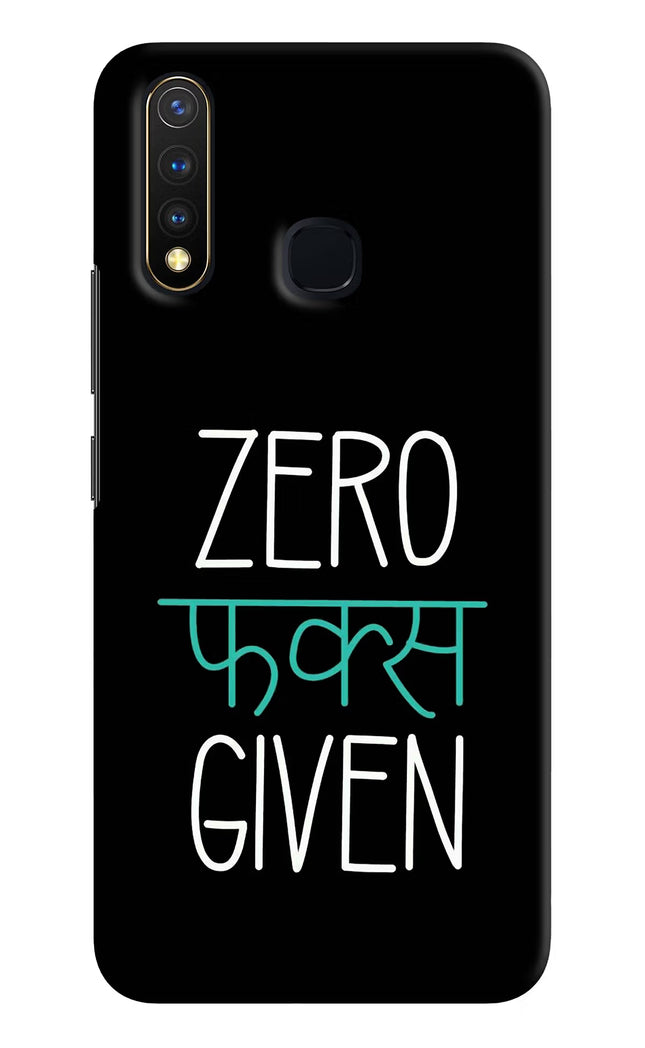 Zero Fucks Given Vivo Y19/U20 Hard Case Back Cover by Casekaro