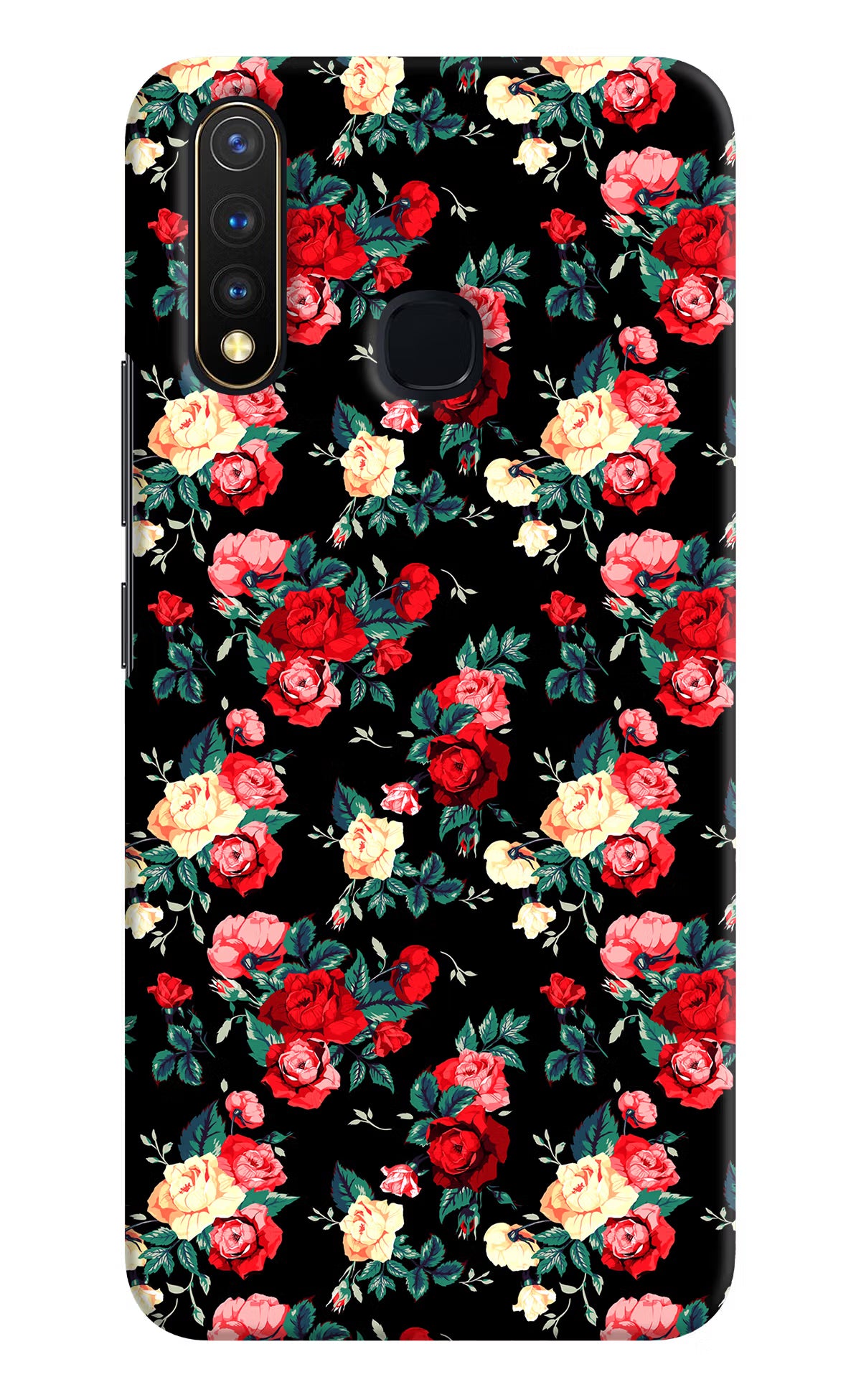 Rose Pattern Vivo Y19/U20 Hard Case Back Cover by Casekaro