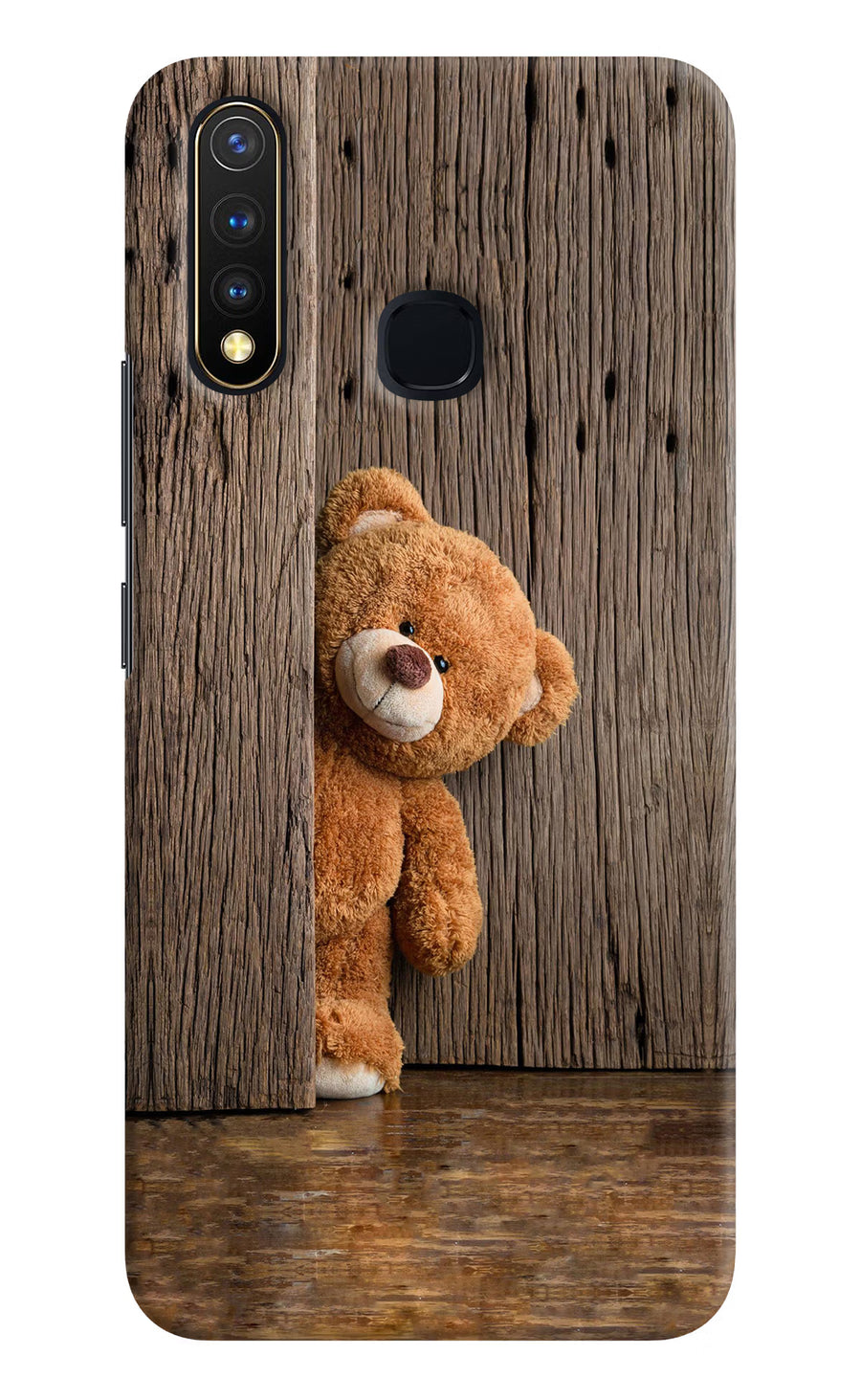 Teddy Wooden Vivo Y19/U20 Back Cover, Hard case
