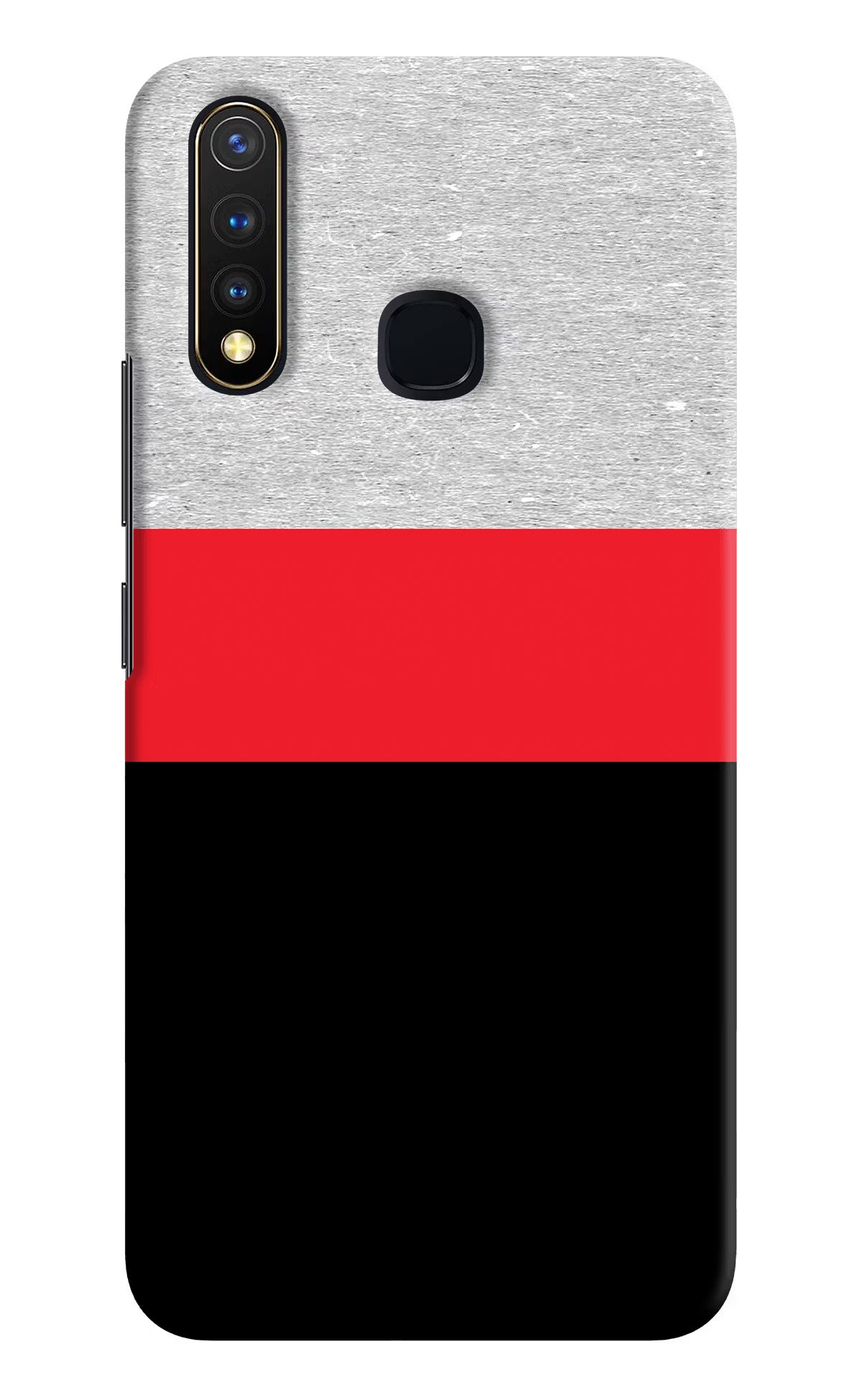 Tri Color Pattern Vivo Y19/U20 Hard Case Back Cover by Casekaro
