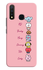 BTS names Vivo Y19/U20 Hard Case Back Cover by Casekaro