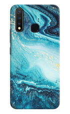 Blue Glitter Marble Vivo Y19/U20 Hard Case Back Cover by Casekaro