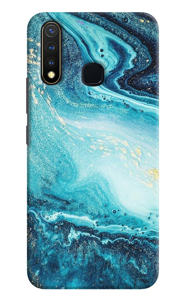 Blue Glitter Marble Vivo Y19/U20 Hard Case Back Cover by Casekaro