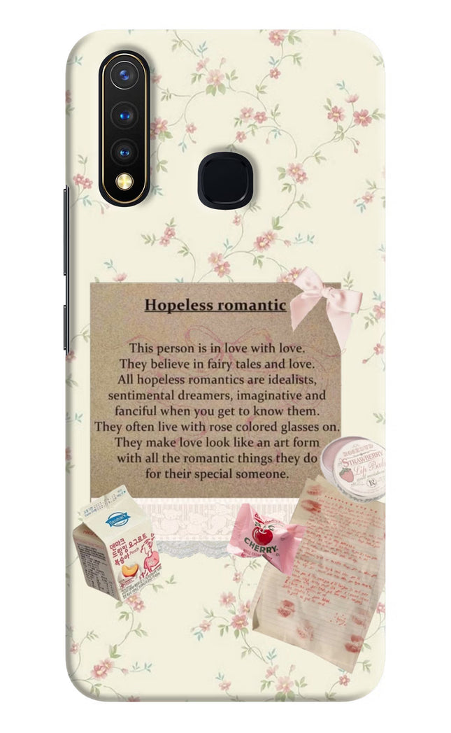 Hopeless Romantic Vivo Y19/U20 Hard Case Back Cover by Casekaro