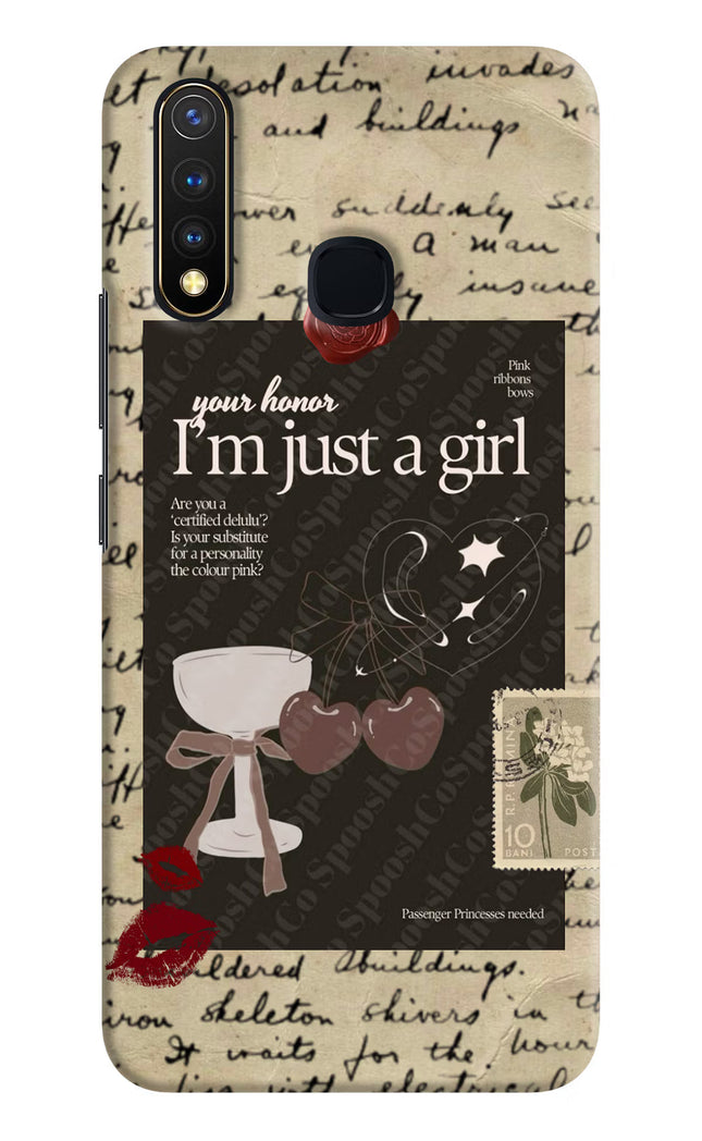 I am just a girl Vivo Y19/U20 Hard Case Back Cover by Casekaro