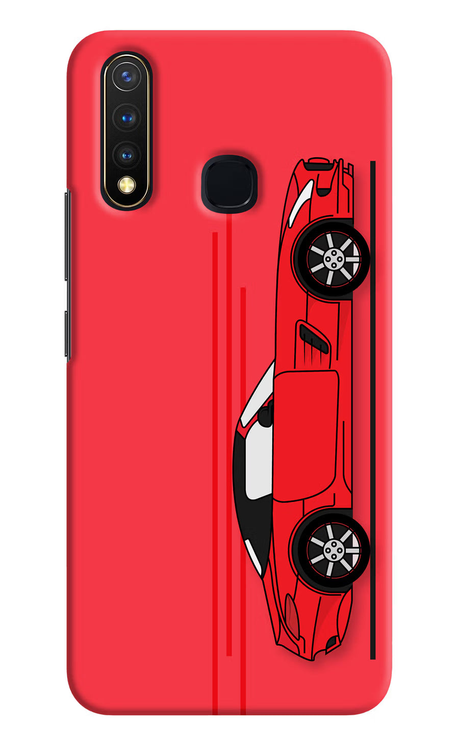 Red Velocity Vivo Y19/U20 Back Cover, Hard case