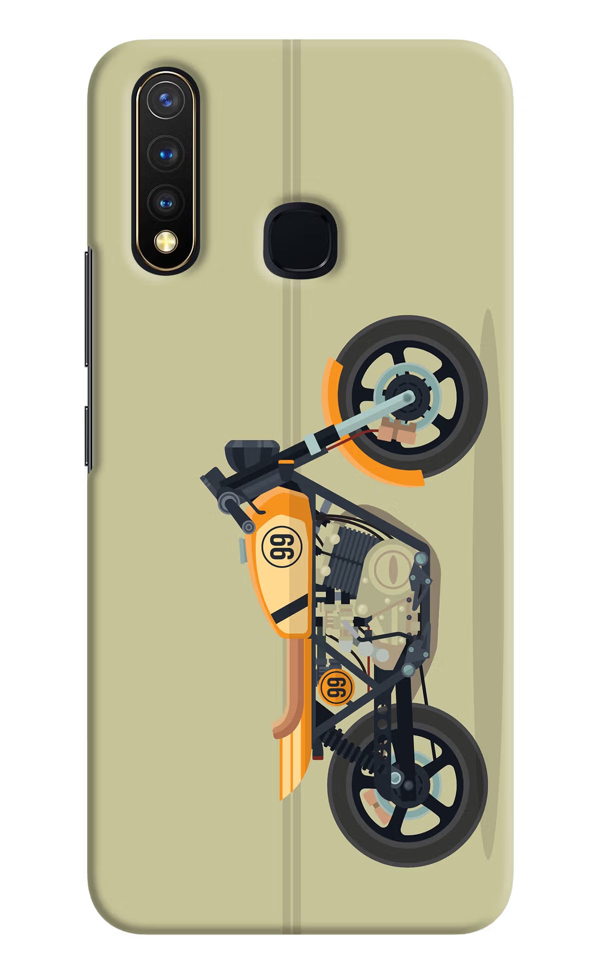 Vertical Speedster Vivo Y19/U20 Hard Case Back Cover by Casekaro