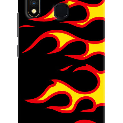 Side Sweep Flames Vivo Y19/U20 Hard Case Back Cover by Casekaro