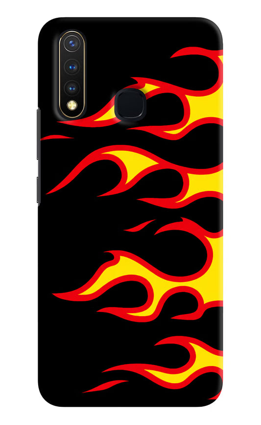 Side Sweep Flames Vivo Y19/U20 Hard Case Back Cover by Casekaro